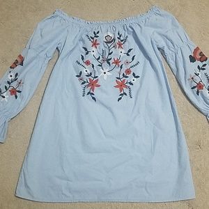 Francesca's chambray embroidered dress